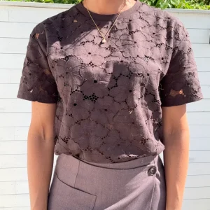 VMVILLA 2/4 O-NECK OVERSIZED TOP - COCOLATE TORTE