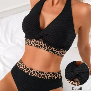 Wilina | Bikini Ribbad Leopard Färgblock