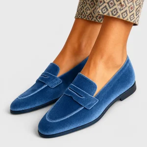 Louise | Mjuk velourmockasiner