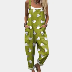 Ros | Avslappnad Tryckt Jumpsuit