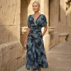Luna | Elegant Blå Klänning