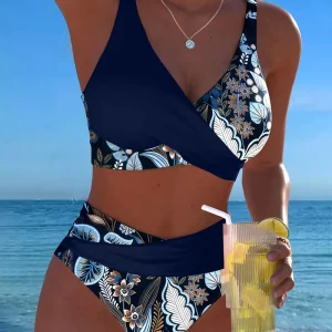 Danijela | Bikini Kontrastfärg Mode Blomma