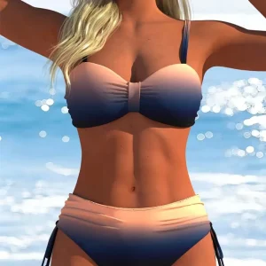 Prisca | Bikini med Färgövergångsmönster och Snöre