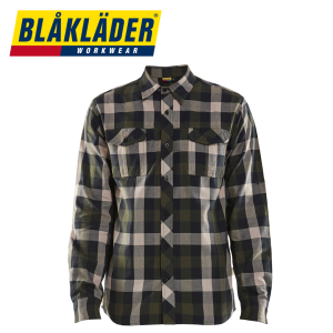 Blåkläder Flanellskjorta mörk olivgrön/svart 3299