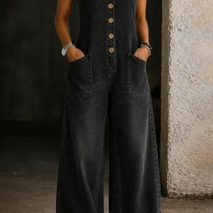 Bethany | Vintage Tvättad Bomullsdenim Overall