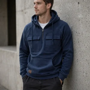 Mission Quarter-Zip-Huvtröja