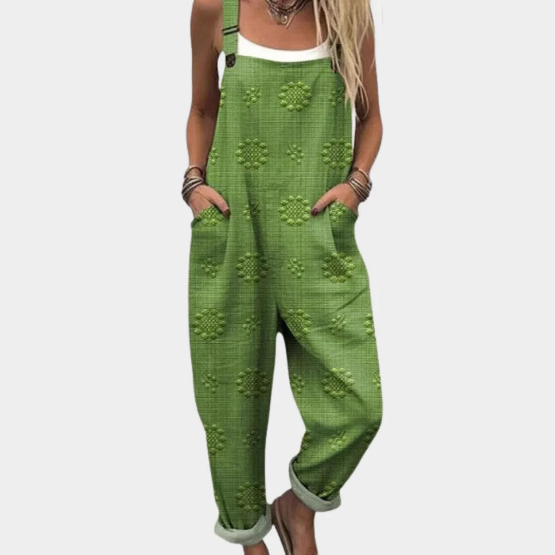 Madeleine | Avslappnad tryckt jumpsuit