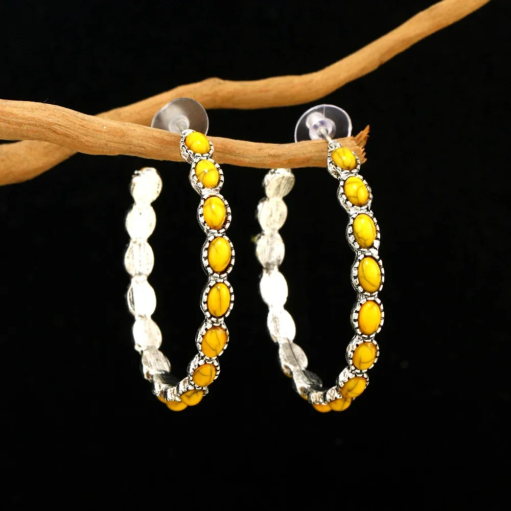 Vintage Oval Silver Hoop Earrings - Bild 6