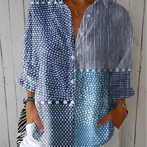 Fiora | Ocean Patchwork Blus