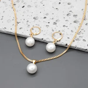 Elegant Graciös Pärlhalsband Set