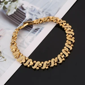 Lily Ornate Wave Bracelet | Guld
