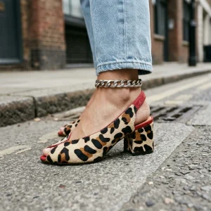 Ruth | Leopardmönstrade Slingback Klackar