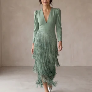 Chiara | Elegant Klänning med Fransar