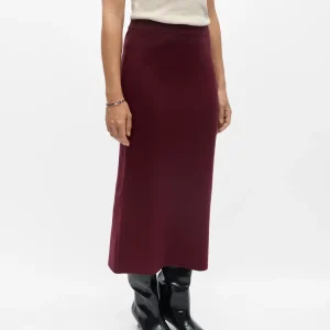 OBJREYNARD HW KNIT SKIRT WINDSOR WINE